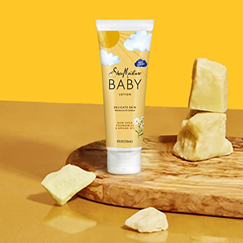 SHEAMOISTURE BABY LOTION FOR DRY SKIN AND CLEAR SKIN RAW SHEA, CHAMOMILE AND ARGAN OIL WITH SHEA BUTTER 8 OZ