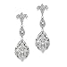 Mariell 1920's CZ Dangle Vintage Wedding Earrings for Brides - Genuine Platinum Plated Antique Jewelry