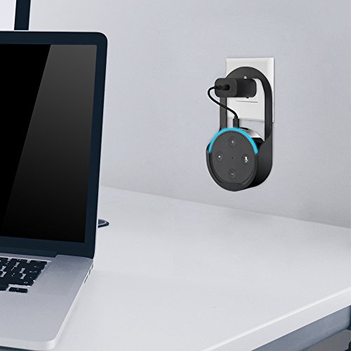 JSVER Dot Wall Mount for 2nd Generation Plug in Bathroom, Bedrooms, Kitchens and offices, Black