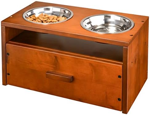 raised dog feeding station