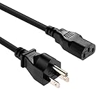 EBL 6 Feet Extension Power Cord Cable for Computer Monitor TV Replacement 3 Prong 18AWG