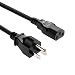 EBL 6 Feet Extension Power Cord Cable for Computer Monitor TV Replacement 3 Prong 18AWG