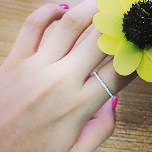DesirePath S925 Sterling Silver Ring Engagement Ring for Women Fashion Single Row Drill Ring