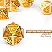 DnDnD Gold Metal Dice Set, 7 PCS Glossy Metal Dungeons and Dragons Dice with Gift Metal Tin for Dice Collector Board Game Player