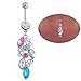 coromose 1PC Mixed Color Rhinestone Jewelry Navel Body Piercing Belly Button Rings