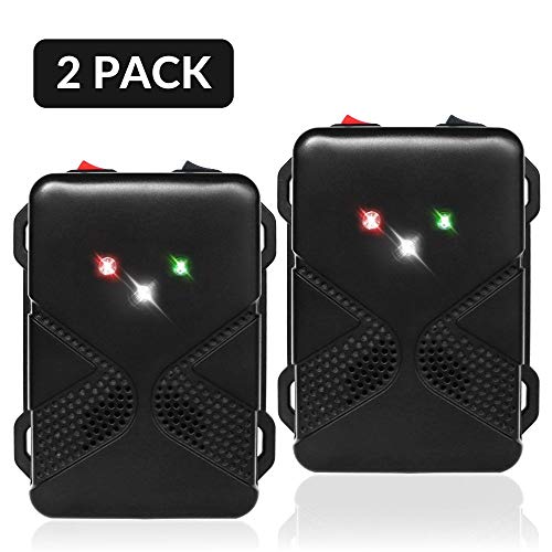 Loraffe Pack of 2 LED Rodent Strobe Light Battery Operated Ultrasound Device Keep Rats Mice Away from Your Car Engine Truck Garage Attic Basement Warehouse Barn Shed Under Hood Vehicle Protection