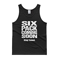 BrightandBold Funny Workout Shirt Tank Top: Six Pack Coming Soon. Stay Tuned.