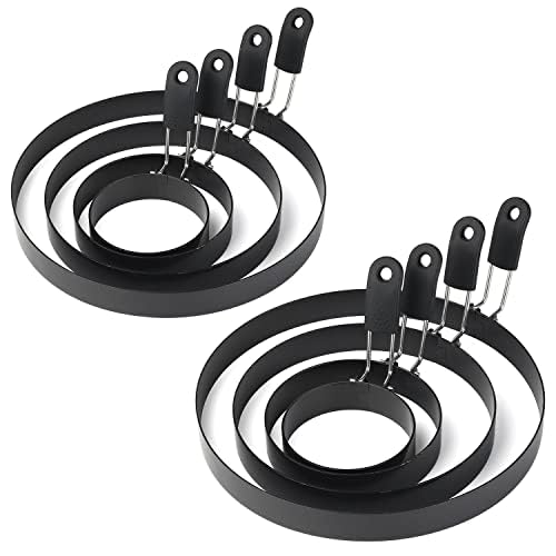 Egg Rings 8 Packs Stainless Steel Pancake Molds And Egg Ring Set Nonstick Round Egg And Omelet Molds for Frying Eggs And Muffins (Set of 8) — image 1