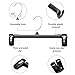 HOUSE DAY Black Pants Hangers 50 Pack, 12 Inch Skirt Hangers with Non-Slip Big Clips and 360° Swivel Hook, Heavy Duty Slim Plastic Pant Hanger, Space Saving Clip Hanger for Pants, Skirts, Shorts