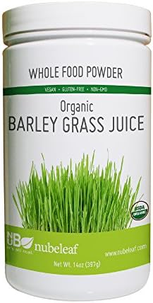 Nubeleaf Barley Grass Juice Powder - Non-GMO, Gluten-Free, Raw, Organic, Vegan Source of Essential Vitamins & Minerals, Antioxidants - Nutrient Rich Superfood for Cooking, Smoothies (14oz)
