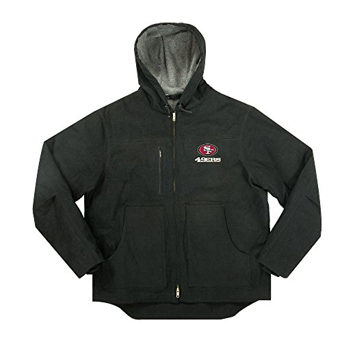 NFL San Francisco 49ers Adult Trailblazer Canvas Fleeced Lined Hooded Jacket, 5X, Black