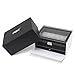 NEX Watch Box Mens Watch Case Organizer 12 Slot Double-Layer PU Leather Jewelry Display Drawer Glass Top with Lock, Black