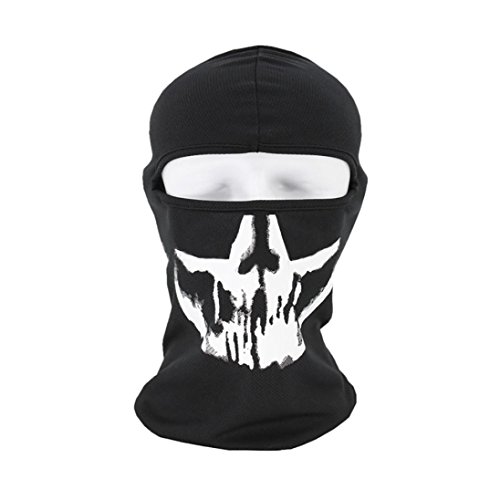 Skull Cycling Face Mask - Breathable Windproof Tube Face Mask Half Face for Outdoor Riding (D)
