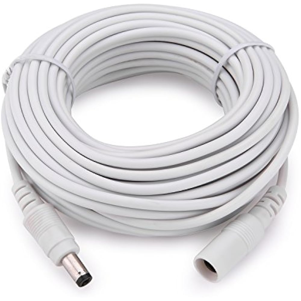 CCTV Security Camera Power Extension Cable 33ft 2.1mm x 5.5mm 12V DC