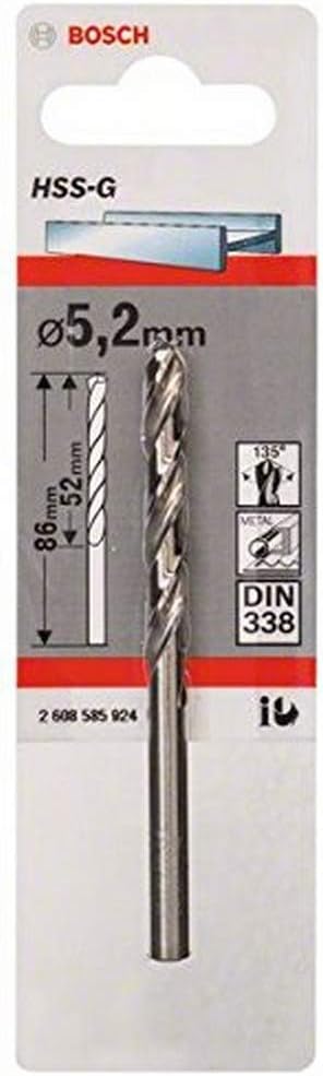 Bosch Professional 1x HSS-G DIN 338 Metal Drill Bit Ø5.2x52x86 mm