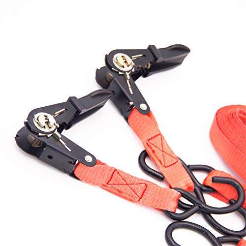 image for TBVECHI Ratchet Tie Down Straps - 4 Pk with S-Hooks- 13Ft- 500 Lbs Loa
