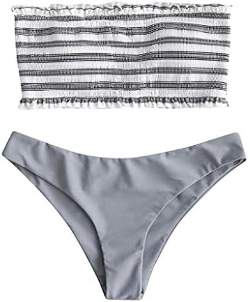 Howley Bikini Women Swimwear Bikini Suit Striped Push-Up Padded Bathing Beachwear Swimsuit