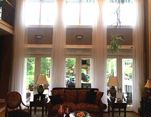 Buy Ikiriska Extra Long Sheer Voile Curtain Panel Length For High