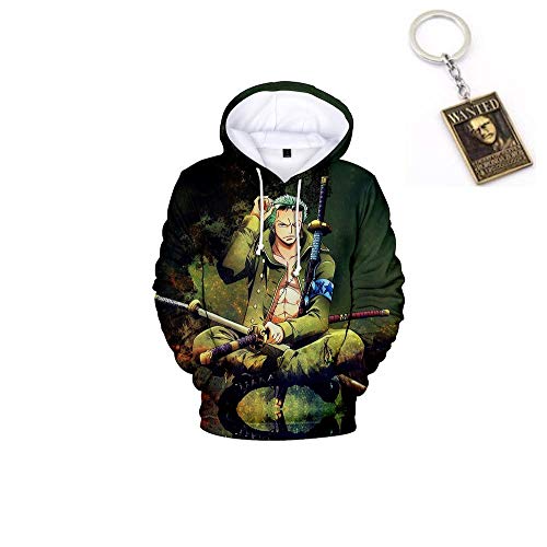 GideonH One Piece Anime Hoodie Pullover 3D Monkey D Luffy Unisex Cosplay Free Keychain