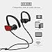 Chamfind Bluetooth Headphones, Wireless Earbuds Bluetooth V4.2 Stereo Earphones, IPX5 Waterproof Sports Neckband Headset, With Mic Bass Noise Reducing for Gym Running(Red) - Fozento
