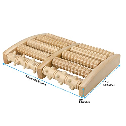 Dual Foot Massager Roller, Wooden Foot Massage Roller for Relief Tired