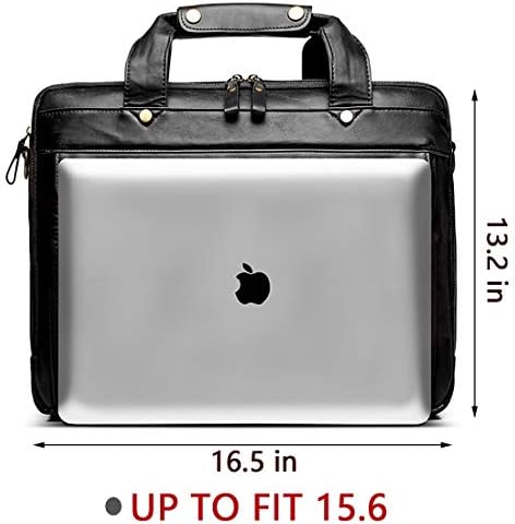 Leather Briefcase for Men Laptop Bag 15.6 Inch Large Waterproof Retro Business Travel Messenger Bag,Perfect Gifts For Husband/Christmas Gifts for Men (Black) 5 Leather Briefcase for Men Laptop Bag 15.6 Inch Large Waterproof Retro Business Travel Messenger Bag,Perfect Gifts For Husband/Christmas Gifts for Men (Black)