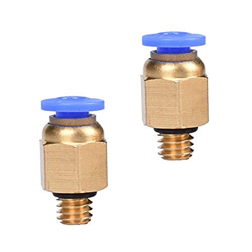 Super 3D 2 x 2M Blue PTFE Tube Teflon ID 2mm OD 4mm with PC4-M6 PC4-M10 Pneumatic Connector Accessories for Reprap 3D Printer 1.75mm Bowden Hotend Extruder