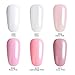 Vrenmol 6pcs White Pink 30ml Poly Gel UV LED Nail Builder Finger Extension Set with Nail Brush Nail Art Kit