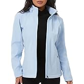 KVE Women's Softshell Jacket Light Hooded Windproof Coat Insulated Windbreaker for Outdoor Hiking