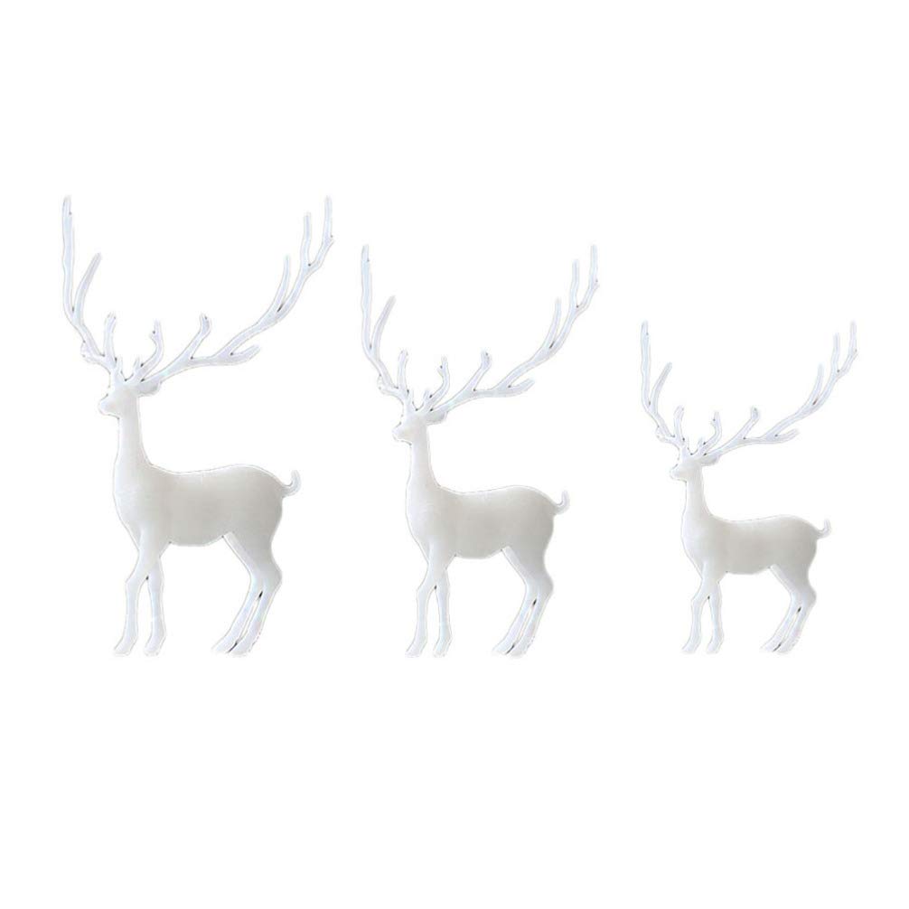 HEALLILY 3pcs Miniature Reindeer Fairy Garden Deer Figurines 3D Resin Fillers Plastic Desktop Ornament Birthday Easter Party Favor Goody Bag Filler Gift