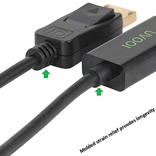 DisplayPort to HDMI HDTV Cable 3 feet, Display Port DP to HDMI Cable Male to Male Adapter 1080P Support Video and Audio - Gold-Plated - Thumbnail 4