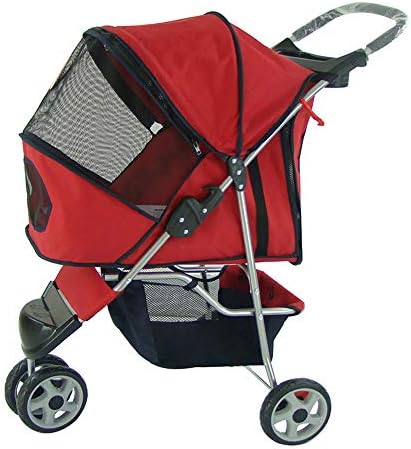 ペット用ベビーカー 犬用ベビーカー 猫用ベビーカー 三輪折りたたみ式 通気性ベビーカー 中