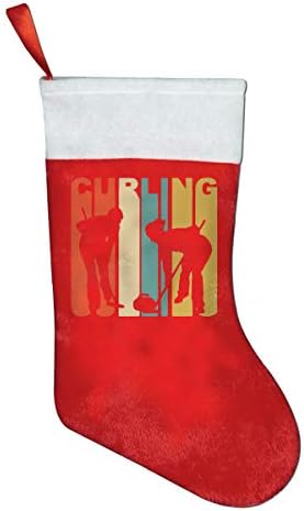 NFDF Retro 1970's Style Curlers Silhouette Curling Personalized Gift Chirstmas Stocking for Holiday Party Decorations