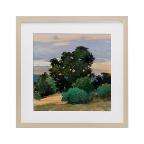 Grove at Dusk Landscape, 13 x 13 Inch Framed Print Under Glass