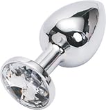 Aexge Fetish Deluxe ＭEdium-sized Anal Plug Sex Love Games Bdsms Toys Super Quality Stainless Steel Ass Plugs Jewelry Kinkys Personal Massager for Women Men Couples Lover - Good Valentine 'S / Birthday Gift (White)