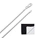 1.6mm .925 Sterling Silver Nickel-Free Venetian Square Box Link Chain Necklace, 18