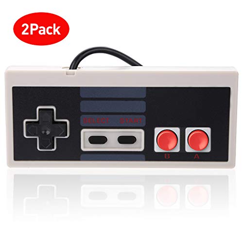 NES Classic Mini Wired Controller - Aterox Replacement Joypad Gamepad with Extended 6FT Cable for New 2016 Nintendo Entertainment System Game Console (2 Pack)