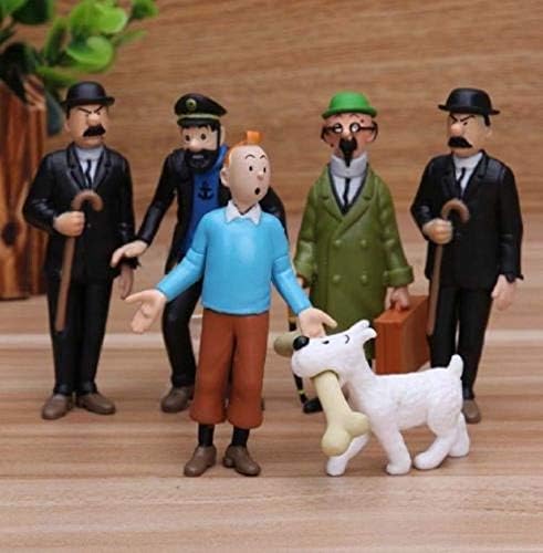 6 Pcs The Adventures of Tintin Movie TV Collectible Action Figure Kids Toy Gift