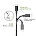 2Pack - 1ft Short Micro USB Cable, AOSOK Short Nylon Braided High Speed USB Durable Android Charger Cable for Samsung Galaxy S7/S6/S5,Note 5/4/3,HTC,LG,Nexus Sony More (Black White)