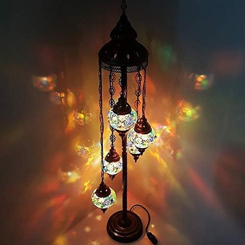 Turkish Moroccan Arabian Eastern Bohemian Tiffany Style Glass Mosaic Colourful Floor Lamp Lamps Home