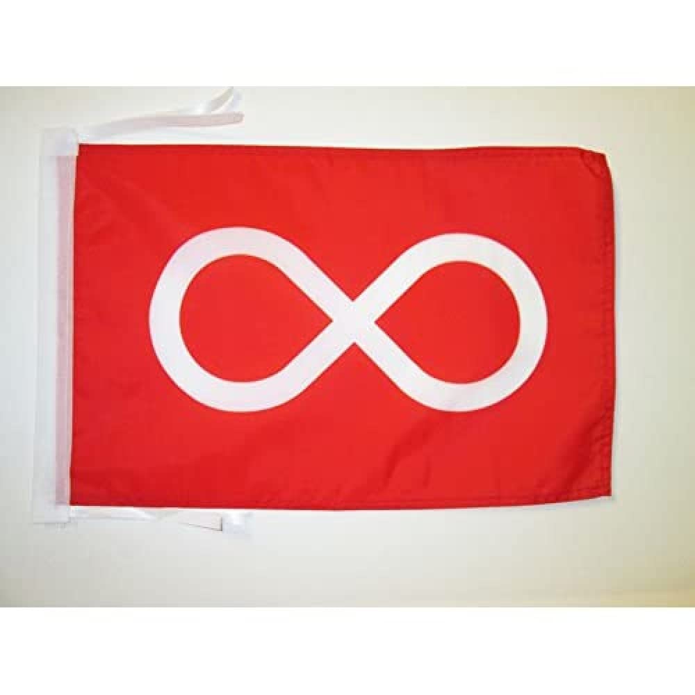 AZ FLAG - Metis people of Manitoba and Northwest Territories Flag - 18'' x 12'' - 100% Polyester metis Small Banner with Two Cords - Fade Resistant - Vivid Colors - 18x12 in - 45x30 Cm