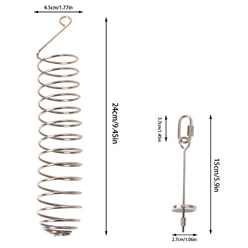 HAPY-SHOP-Bird-Food-HolderHanging-Stainless-Steel-Bird-Treat-FeedersFruit-Vegetable-SkewerParrots-Foraging-Toys-Bird-Food-Basket-for-Parrots-Cockatoo-Cockatiel-Parakeets-2-PCS