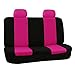 FH GROUP FH-FB050114 Full Set Flat Cloth Car Seat Covers, Pink / Black - Fit Most Car, Truck, Suv, or Van