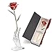 ABEDOE Long Stem 24k Gold Rose Flower in Box, Best Romantic Gift for Anniversary, Thanks Giving Day, Valentine’s Day, Mother's Day, Birthday Gift (Red)