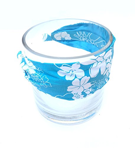 Wardani floral summer beach soft linen scarf Headband (hb-4142a) (Turquoise)