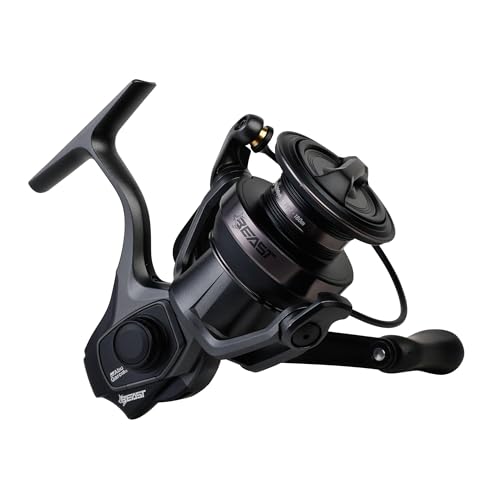 Abu Garcia Beast Spinning Reel | Freshwater & Saltwater Predator Fishing Reel | Big Bait, Crankbait & Lure Fishing | Alloy Frame | Power Stack Carbon Drag | Gear Ratio | 4000 | Left Hand