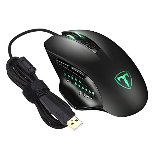 VicTsing 16400DPI Programmable Gaming Mouse, 7 Programmable Buttons Wired Gaming Mice for Professional Gamers, Black (Avago A9800 Laser Chip, 1 Year Warranty)