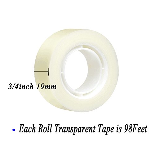 Transparent Tape - 16Roll 3/4 inches Clear Tape 98Feet for Office School - Thumbnail 2