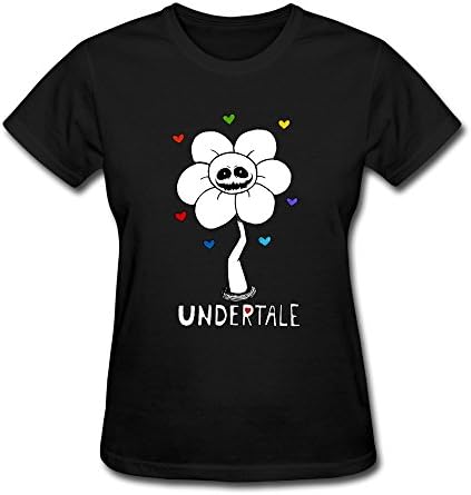 YvonneArt Women's Undertale Flowey Tee Black XX-Large
