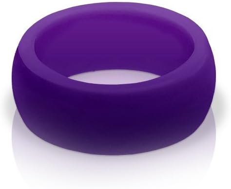 Silicone Wedding Rings - 5 Ring Pack Silicone Wedding Ring for Women, Band - Purple, Pink, Blue, Black and Light Gray - For Active Lifestyle, Active Women, Athletes